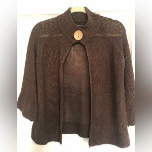 BCBGMaxAzria dark brown sweater medium 3/4 length sleeves